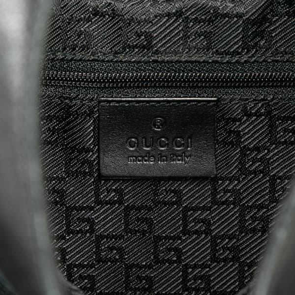 Pre-owned Gucci Canvas and Calfskin Jackie Shoulder Bag Black