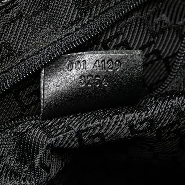 Pre-owned Gucci Canvas and Calfskin Jackie Shoulder Bag Black