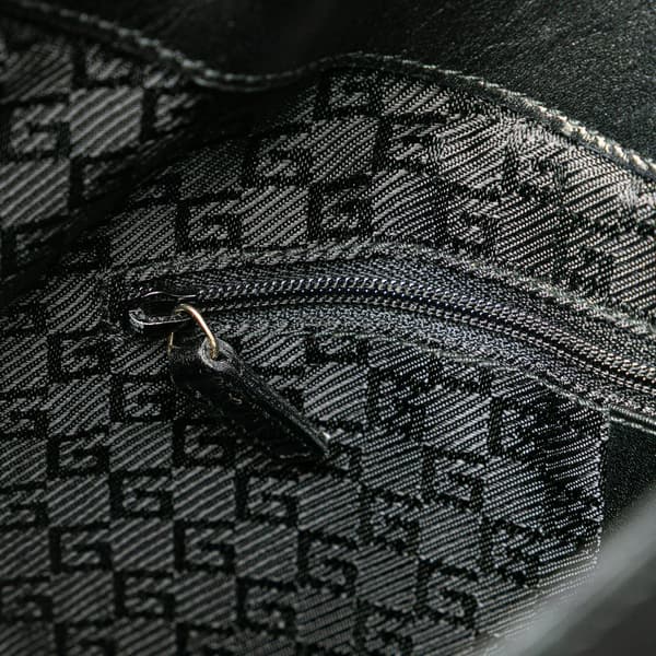 Pre-owned Gucci Canvas and Calfskin Jackie Shoulder Bag Black