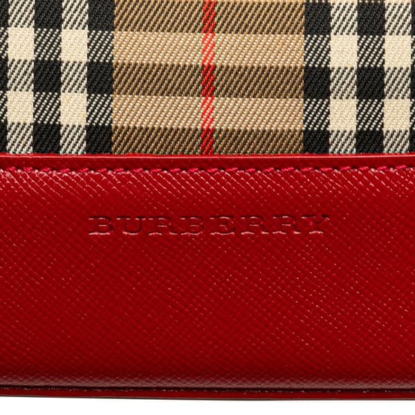 Pre-owned Burberry Haymarket Check Canvas Shoulder Bag Brown