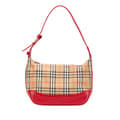 Pikkukuva 1 / 9: Pre-owned Burberry Haymarket Check Canvas Shoulder Bag Brown