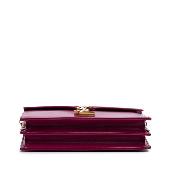 Pre-owned Saint Laurent Smooth Calfskin Monogram Cassandra Clasp Bag Purple