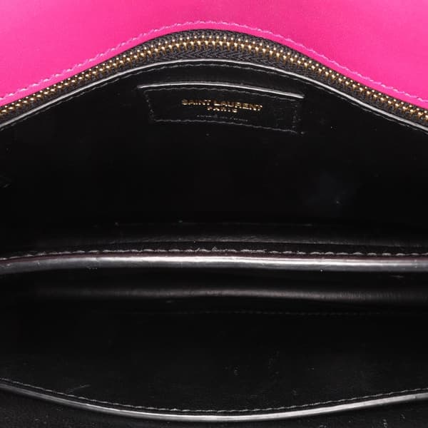 Pre-owned Saint Laurent Smooth Calfskin Monogram Cassandra Clasp Bag Purple