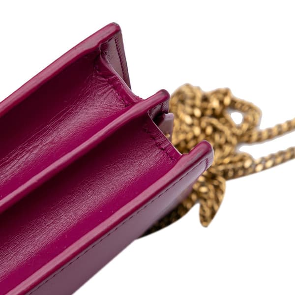 Pre-owned Saint Laurent Smooth Calfskin Monogram Cassandra Clasp Bag Purple