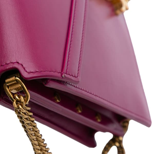 Pre-owned Saint Laurent Smooth Calfskin Monogram Cassandra Clasp Bag Purple