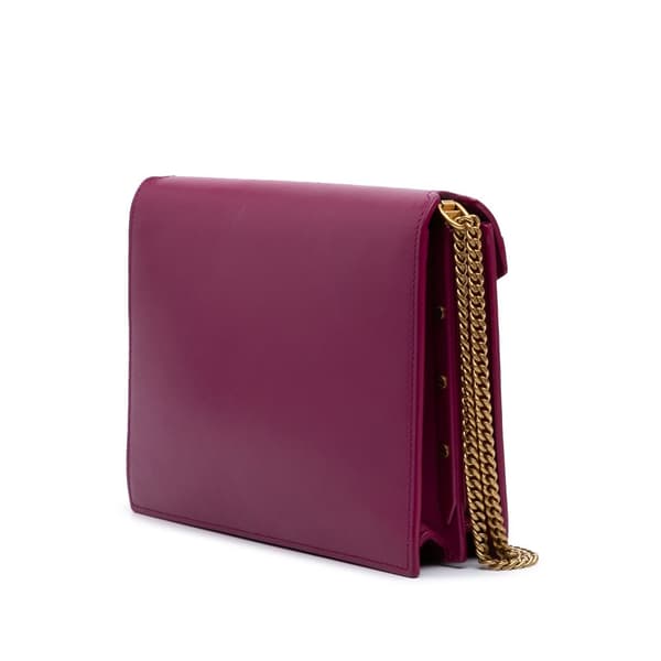 Pre-owned Saint Laurent Smooth Calfskin Monogram Cassandra Clasp Bag Purple