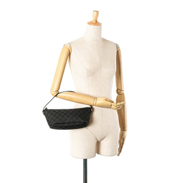 Pre-owned Gucci GG Canvas Boat Black