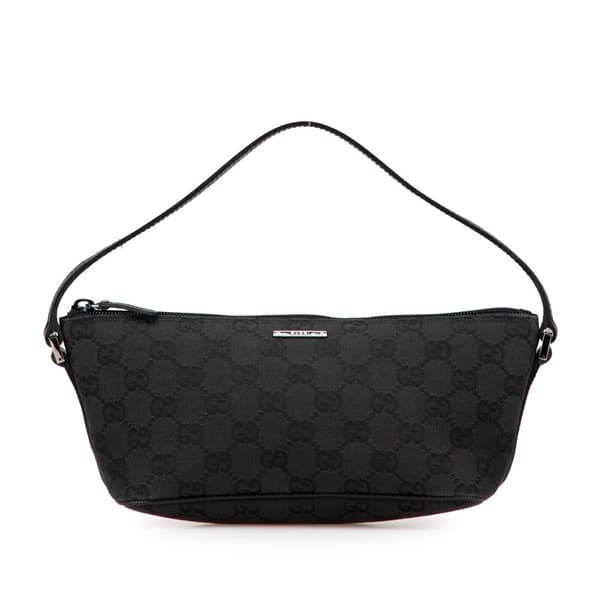 Pre-owned Gucci GG Canvas Boat Black