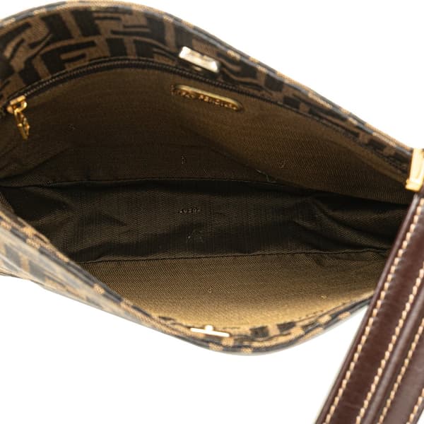 Pre-owned Fendi Zucca Canvas Shoulder Bag Brown