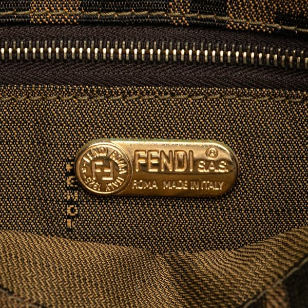 Pre-owned Fendi Zucca Canvas Shoulder Bag Brown