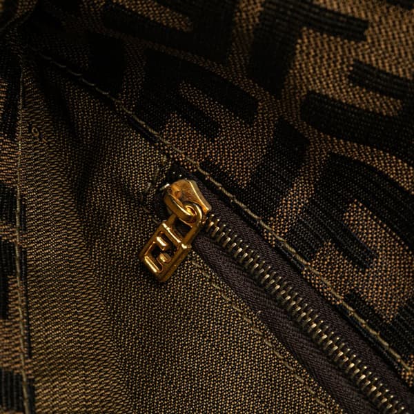 Pre-owned Fendi Zucca Canvas Shoulder Bag Brown