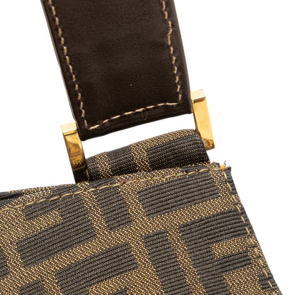 Pre-owned Fendi Zucca Canvas Shoulder Bag Brown