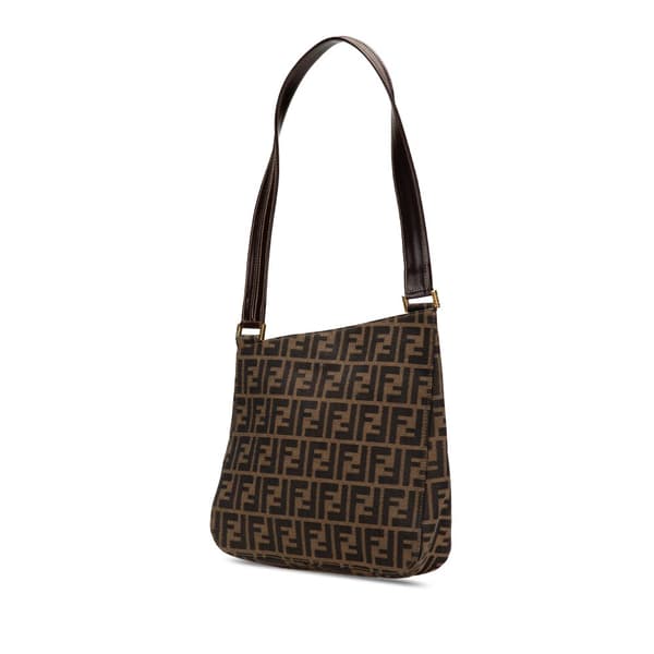 Pre-owned Fendi Zucca Canvas Shoulder Bag Brown
