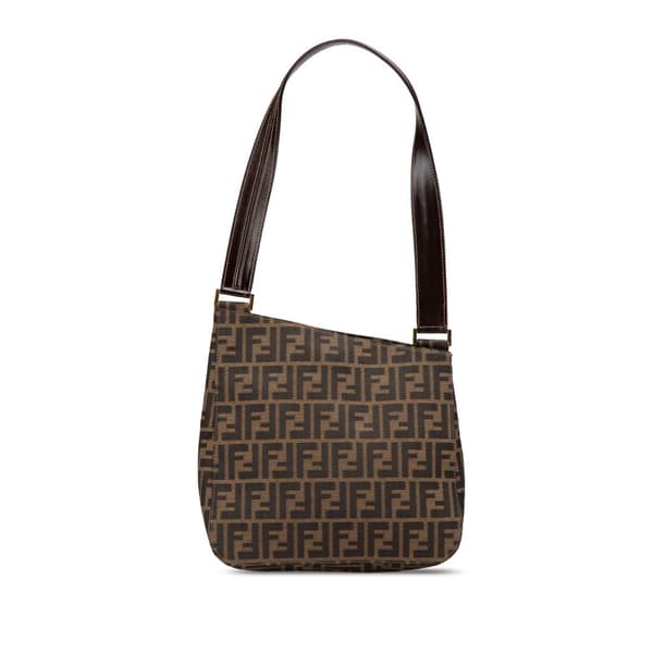 Pre-owned Fendi Zucca Canvas Shoulder Bag Brown