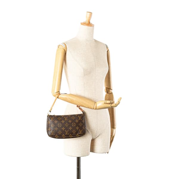 Pre-owned Louis Vuitton Monogram Pochette Accessoires Brown