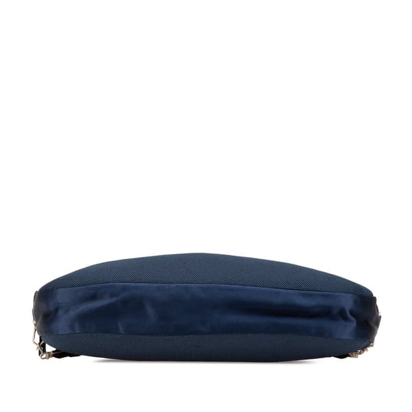 Pre-owned Prada Satin Trimmed Mesh Shoulder Bag Blue
