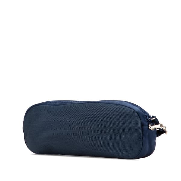 Pre-owned Prada Satin Trimmed Mesh Shoulder Bag Blue