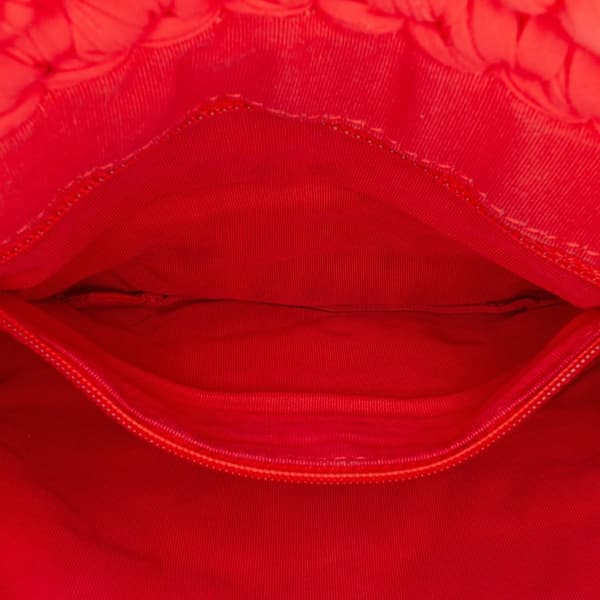 Pre-owned Chanel Neoprene Fancy Crochet Flap Red