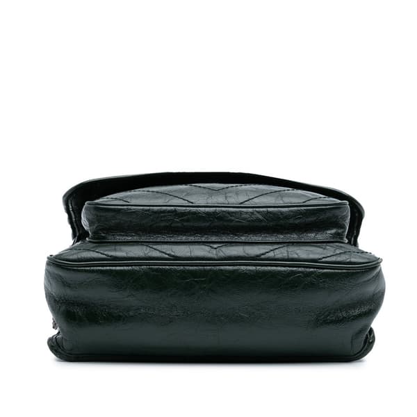Pre-owned Saint Laurent Medium Crinkled Calfskin Niki Chain Bag Green