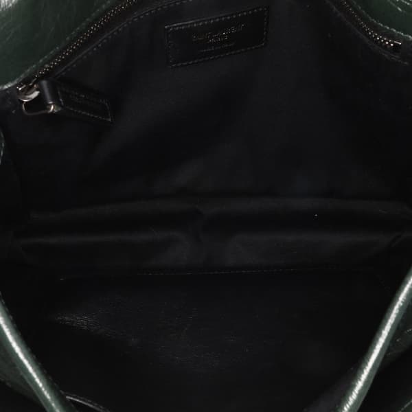 Pre-owned Saint Laurent Medium Crinkled Calfskin Niki Chain Bag Green