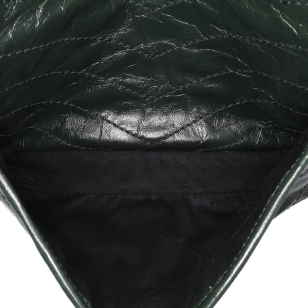 Pre-owned Saint Laurent Medium Crinkled Calfskin Niki Chain Bag Green