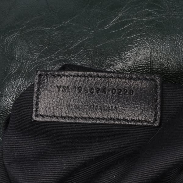 Pre-owned Saint Laurent Medium Crinkled Calfskin Niki Chain Bag Green