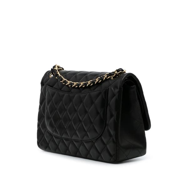 Pre-owned Chanel Jumbo Classic Lambskin Double Flap Black
