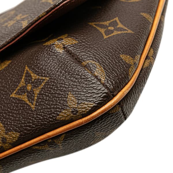 Pre-owned Louis Vuitton Monogram Musette Tango Short Strap Brown