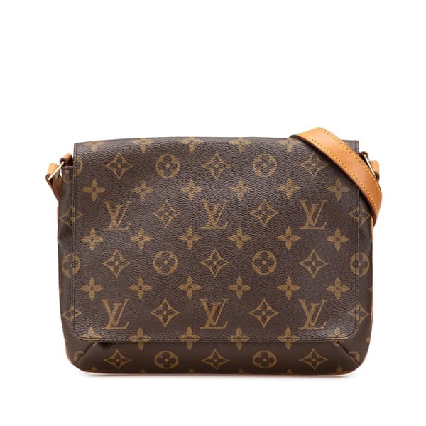 Pre-owned Louis Vuitton Monogram Musette Tango Short Strap Brown