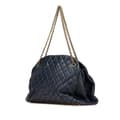 Miniatyrbilde 2 av 10: Pre-owned Chanel Large Lambskin Just Mademoiselle Bowler Bag Blue