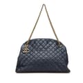 Miniatyrbilde 1 av 10: Pre-owned Chanel Large Lambskin Just Mademoiselle Bowler Bag Blue