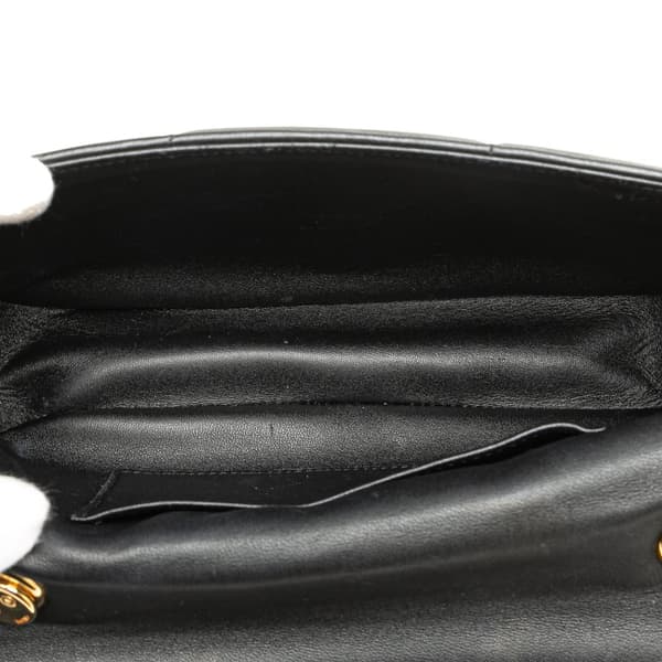 Pre-owned Celine Matelasse Goatskin Monochrome Chain Shoulder Bag Black