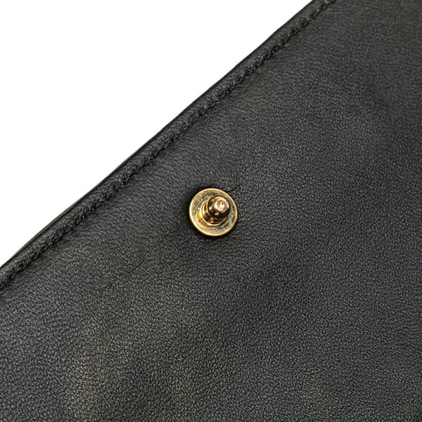 Pre-owned Celine Matelasse Goatskin Monochrome Chain Shoulder Bag Black