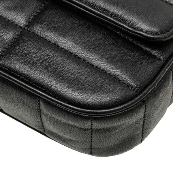 Pre-owned Celine Matelasse Goatskin Monochrome Chain Shoulder Bag Black