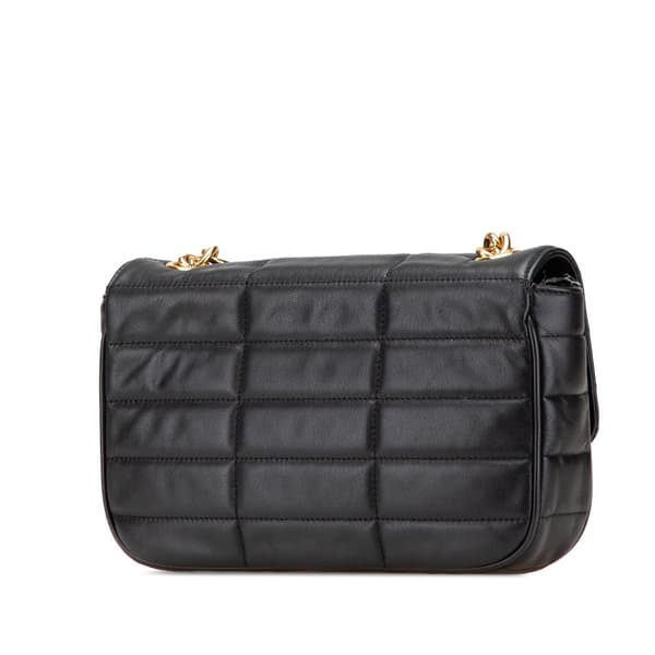 Pre-owned Celine Matelasse Goatskin Monochrome Chain Shoulder Bag Black