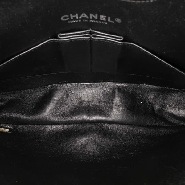 Pre-owned Chanel Medium Classic Wool Herringbone Double Flap White