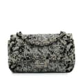Miniatyrbillede 1 af 10: Pre-owned Chanel Medium Classic Wool Herringbone Double Flap White