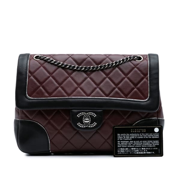 Pre-owned Chanel Paris Salzburg Medium Lambskin Tyrolean Flap Red