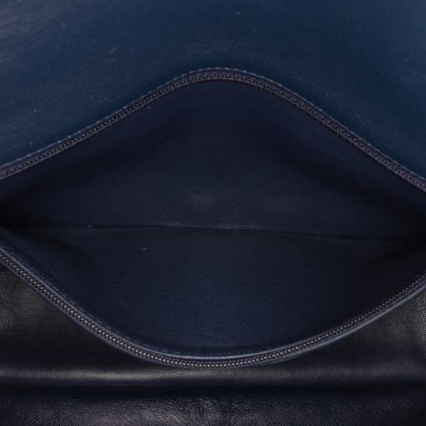 Pre-owned Chanel Medium Woven Jersey Single Flap Blue