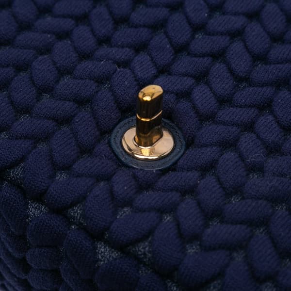 Pre-owned Chanel Medium Woven Jersey Single Flap Blue