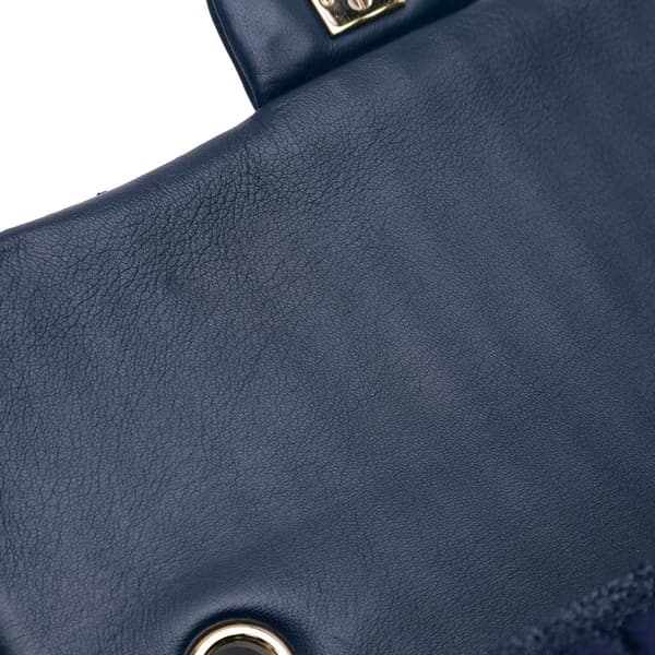 Pre-owned Chanel Medium Woven Jersey Single Flap Blue