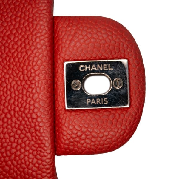 Pre-owned Chanel Medium Quilted Caviar Easy Flap Orange