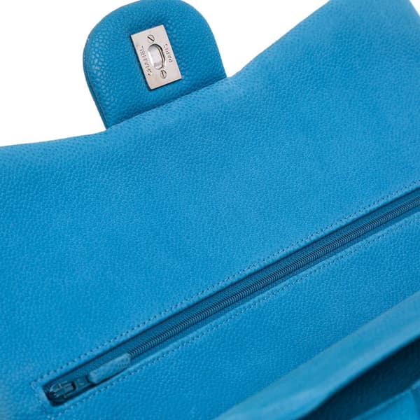 Pre-owned Chanel Jumbo Classic Caviar Double Flap Blue