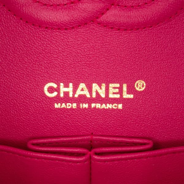 Pre-owned Chanel Medium Classic Lambskin Double Flap Pink