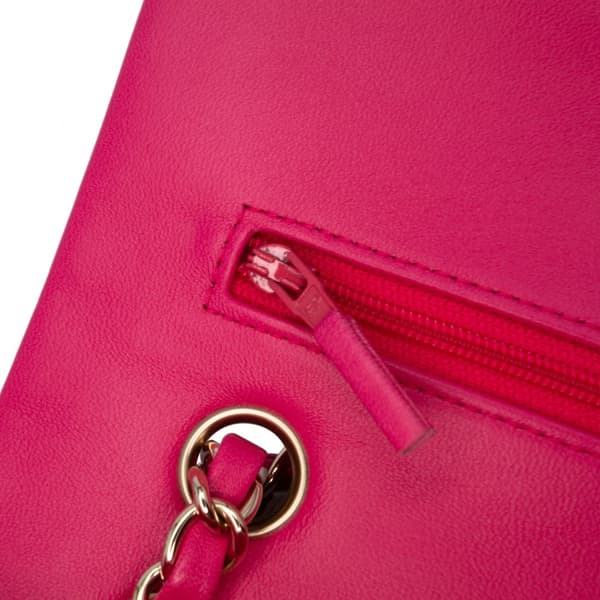 Pre-owned Chanel Medium Classic Lambskin Double Flap Pink