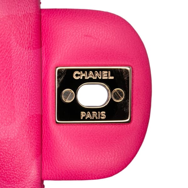 Pre-owned Chanel Medium Classic Lambskin Double Flap Pink
