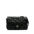Miniatyrbild 1 av 10: Pre-owned Chanel Medium Quilted Lambskin Pearl Studs Flap Black