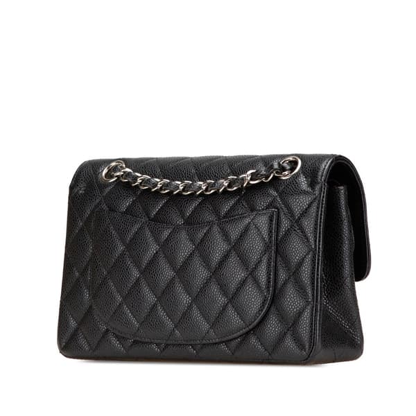 Pre-owned Chanel Medium Classic Caviar Double Flap Black