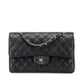 Miniatyrbild 1 av 10: Pre-owned Chanel Medium Classic Caviar Double Flap Black