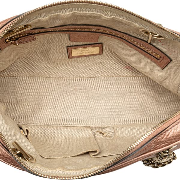 Pre-owned Gucci Leather Soho Chain Zip Shoulder Bag Pink